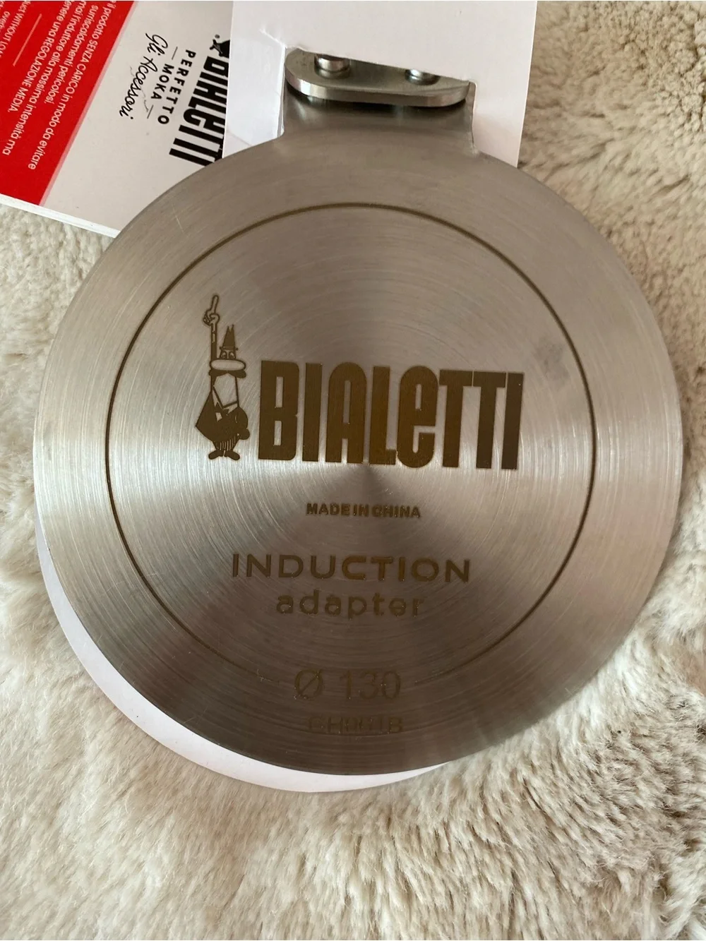 Bialetti stainless steel induction plate for Moka Express pot